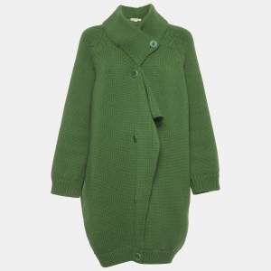 Pre Owned معطف تريكو ثقيل أخضر ستيلا مكارتني مقاس صغير