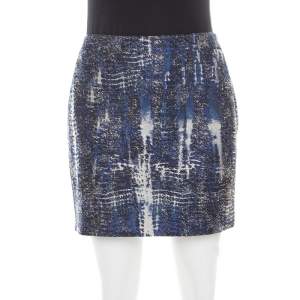 Pre Owned Stella McCartney Blue Jacquard Becca Mini Skirt M