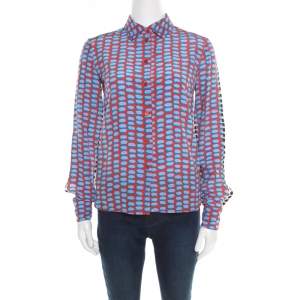 مملوكة مسبقًا Stella McCartney Multicolor Speech Balloon Printed Silk Shirt XS