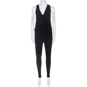 Stella McCartney Black Jersey Draped Cowl Neck Jumpsuit S