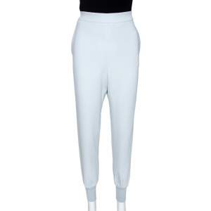 مملوكة مسبقًا Stella McCartney Pale Blue Stretch Crepe Julia Trousers M