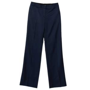 Stella McCartney Navy Blue Wool & Mohair Straight Leg Pants S