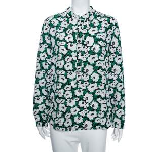 Pre Owned Stella McCartney Multicolored Floral Printed Wilson Silk Long Sleeve Blouse M