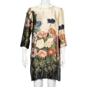 Pre Owned Stella McCartney Multicolor Garden Printed Silk Shift Dress M
