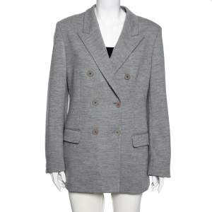 Stella McCartney Grey Wool Double Breasted Blazer M