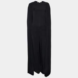 Stella McCartney Black Crepe Cape Back Jumpsuit S