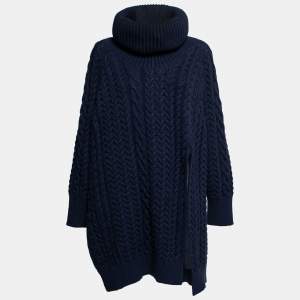 Pre Owned Stella McCartney Navy Blue Oversized Roll Neck Jumper M