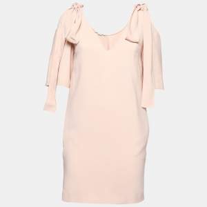 Pre Owned فستان ميني ستيلا مكارتني كريب وردي بكتف مكشوف مقاس صغير جدًا - إكس سمول