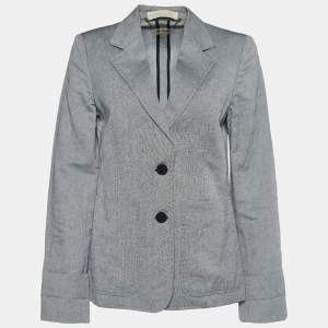 Stella McCartney Grey Linen Single Breasted Blazer M