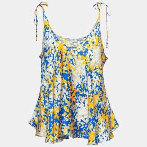 Pre Owned Stella McCartney Multicolor Printed Silk Sleeveless Blouse M