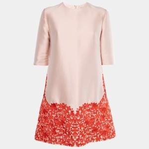مملوكة مسبقًا Stella McCartney Light Pink Floral-Embroidered Mini Dress S