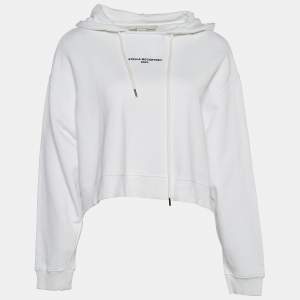 Stella McCartney White Jersey Cropped Hoodie XS