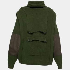 Stella McCartney Green Wool Hooded Cargo Pocket Sweater M