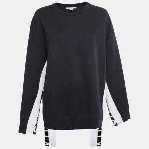 Stella McCartney Navy Blue Knit Logo Trim Detail Sweatshirt M