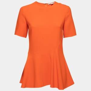 Pre Owned Stella McCartney Orange Crepe Flared Top S
