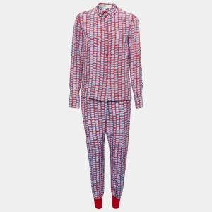 Stella McCartney Multicolor Printed Silk Top & Pants Set S