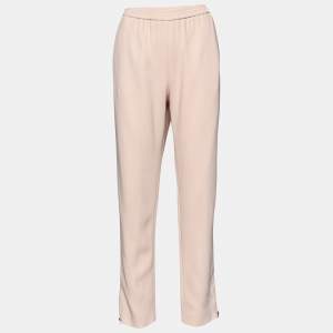 Pre Owned Stella McCartney Light Pink Crepe Tapered Leg Pants L