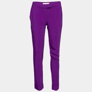 Stella McCartney Purple Crepe Tapered Leg Trousers S