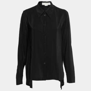 Pre Owned Stella McCartney Black Silk Button Front Shirt M