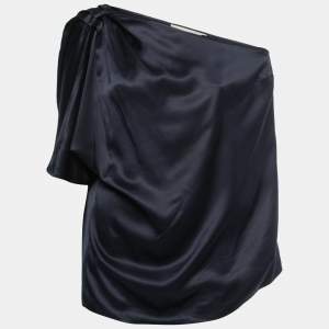 Stella McCartney Midnight Blue Silk One Shoulder Top M
