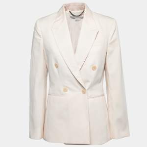 Stella McCartney Cream Wool Double-Breasted Blazer M