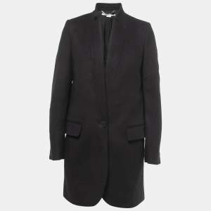 Pre Owned Stella McCartney Black Wool Single-Breasted Coat S