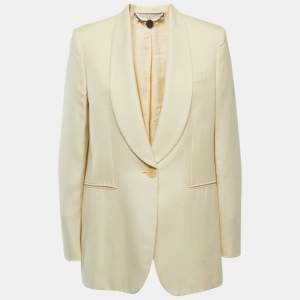 Stella McCartney Cream Canvas Single-Button Blazer L