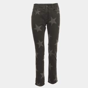 Pre Owned Stella McCartney Black Washed Stars Print Denim Jeans S Waist 26"