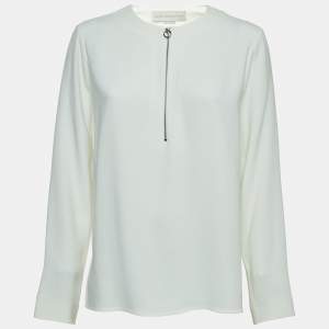 Stella McCartney Off White Crepe Long Sleeve Blouse S