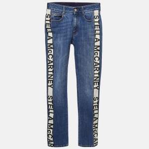 Stella McCartney Blue Denim Logo Tape Detail Skinny Jeans S Waist 24"