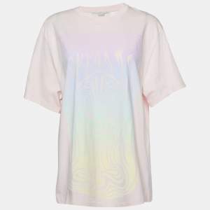 Pre Owned Stella McCartney Pink Graphic Print Cotton Crew Neck  T-Shirt S