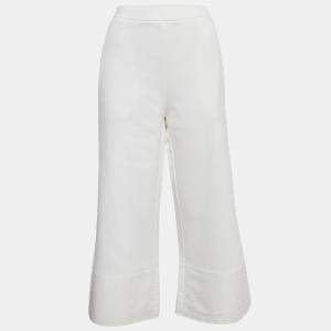 Stella McCartney White Cotton Wide-Leg Sweatpants M
