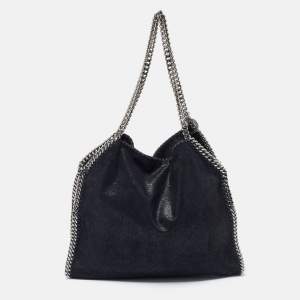 Stella McCartney Black Faux Suede Small Falabella Tote