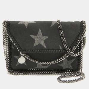 Stella McCartney Black Denim Star Falabella Wallet Crossbody Bag