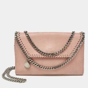 Stella McCartney Pink Faux Leather Mini Falabella Flap Crossbody Bag