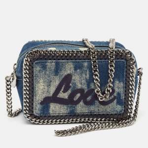 Stella McCartney Blue Denim Love Falabella Camera Crossbody Bag