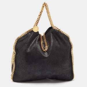 Pre Owned Stella McCartney Black Faux Suede Small Falabella Tote