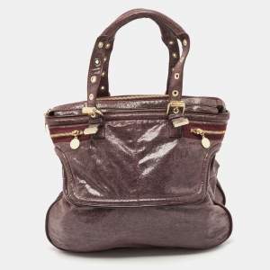 Stella McCartney Purple Faux Leather Appaloosa Tote