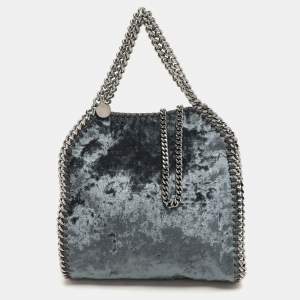 Stella McCartney Teal Velvet Mini Falabella Tote