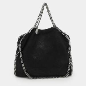 Stella McCartney Black Faux Suede Small Falabella Tote