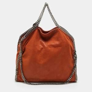 Pre Owned Stella McCartney Brick Brown Faux Suede Small Falabella Tote