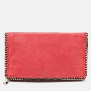 مملوكة مسبقًا Stella McCartney Falabella Peach Pink Faux Leather Fold Over Clutch
