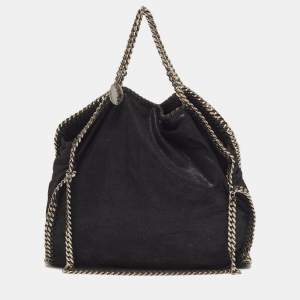 Pre Owned Stella McCartney Falabella Small Black Faux Suede Tote