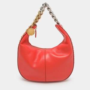 مملوكة مسبقًا Stella McCartney Frayme Small Orange Faux Leather Hobo