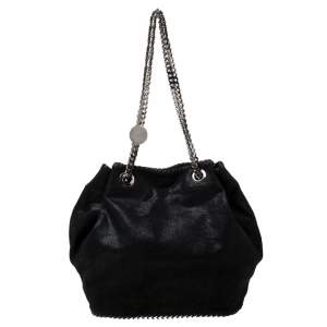 Stella McCartney Black Faux Leather Bucket Bag