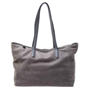 Stella McCartney Grey Faux Leather Falabella Shopper Tote