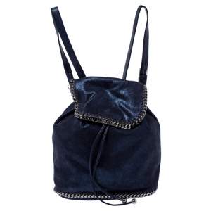Stella McCartney Midnight Blue Faux Leather Falabella Backpack
