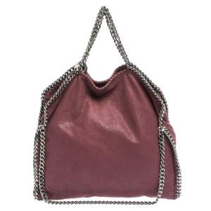 Stella McCartney Burgundy Faux Leather Small Falabella Tote