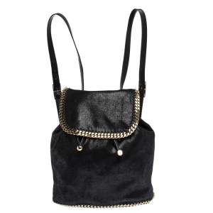 Stella McCartney Black Faux Leather Falabella Backpack