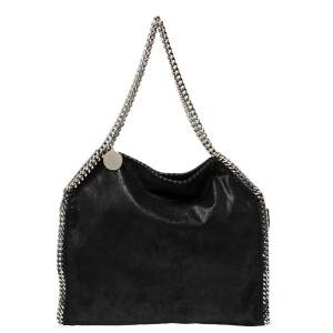 مملوكة مسبقًا Stella McCartney Black Faux Leather Small Falabella Tote